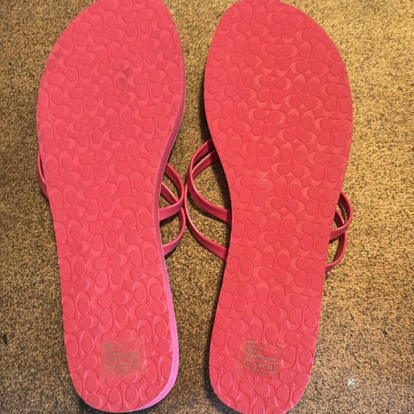 Coach Hot Pink Flip flops. - Picture 3 of 4